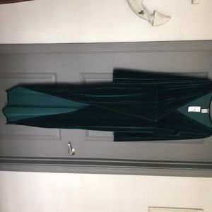 Forest Green Faux Velvet Dress